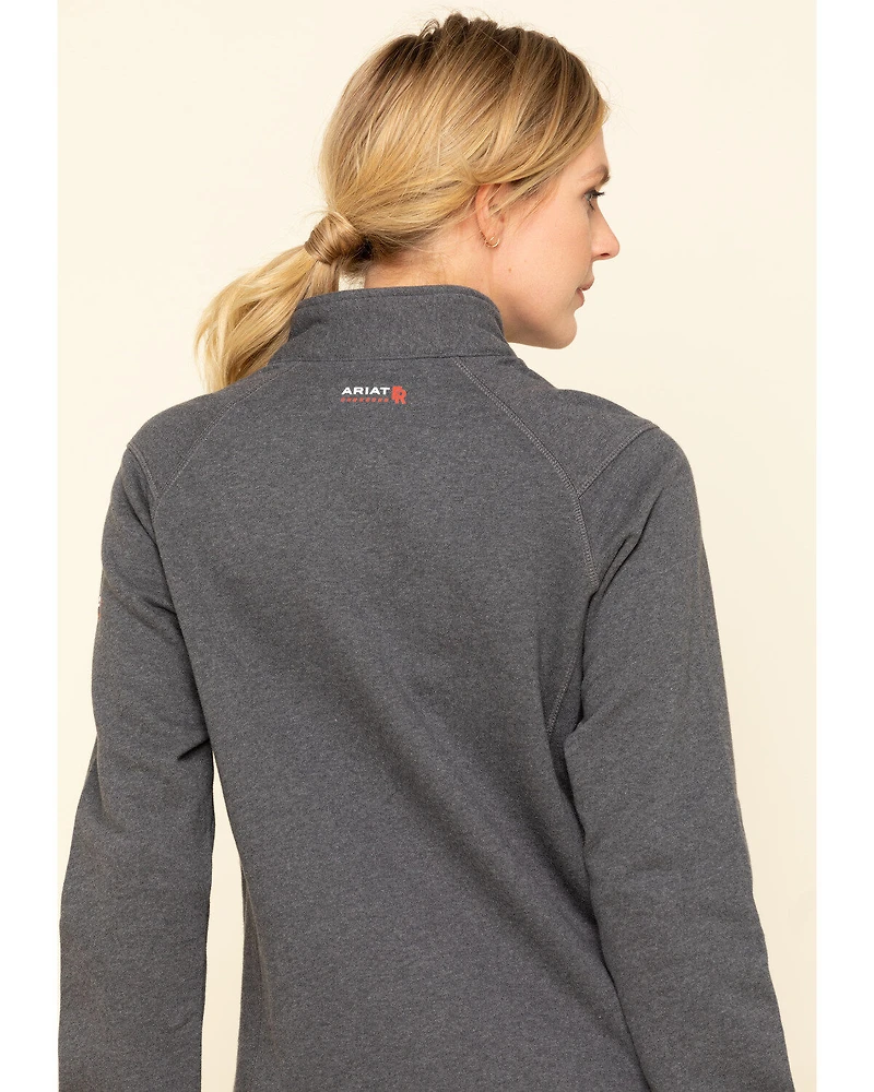 Ariat Women's Charcoal Heather FR Rev 1/4 Zip Pullover