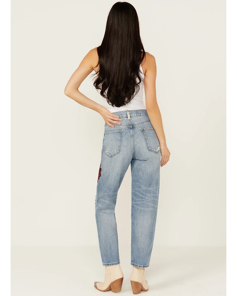 Ariat Women's Dominca Medium Wash Rodeo Quincy High Rise Tomboy Relaxed Straight Jeans