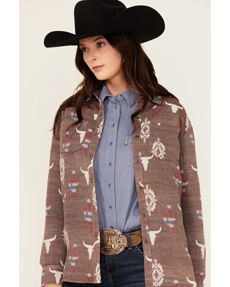 Shyanne Women's Conversation Print Long Sleeve Snap Western Shirt