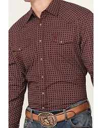 Rodeo Clothing Men's Geo Print Long Sleeve Snap Western Shirt