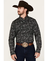 Cody James Men's Parker Paisley Print Long Sleeve Button-Down Stretch Western Shirt