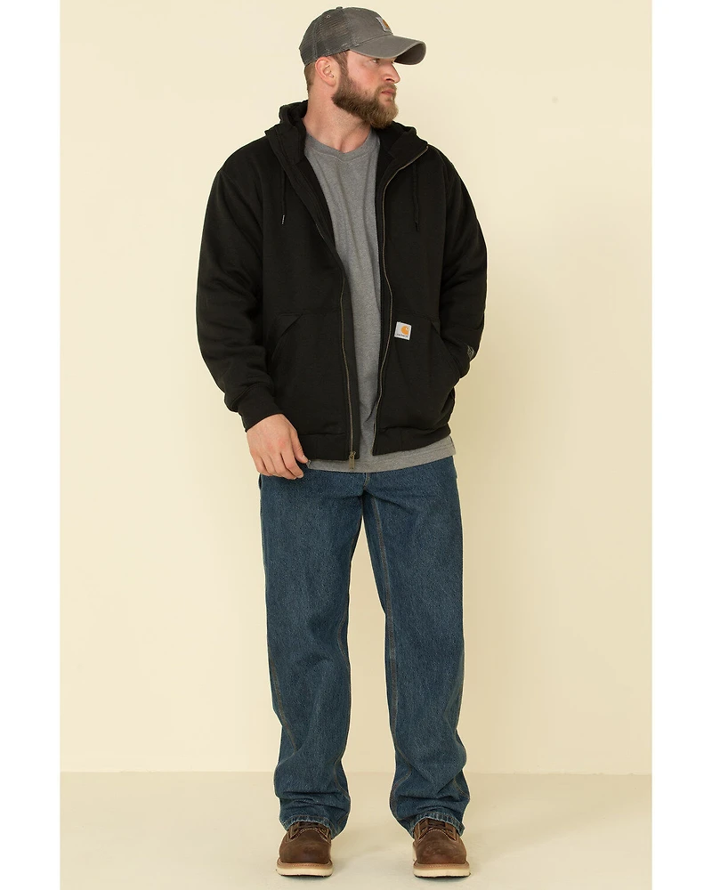 Carhartt Men's Rain Defender Thermal Lined Zip Work Hooded Sweatshirt - Tall
