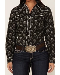 Roper Women's Floral Print Long Sleeve Pearl Snap Western Shirt