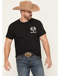Buckwear Men's Ram Camo Print Logo Short Sleeve Graphic T-Shirt
