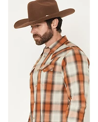 Moonshine Spirit Men's Rusty Nail Plaid Print Long Sleeve Snap Western Shirt