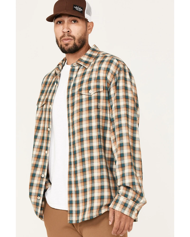 Brothers and Sons Men's Casual Plaid Print Long Sleeve Button Down Western Flannel Shirt