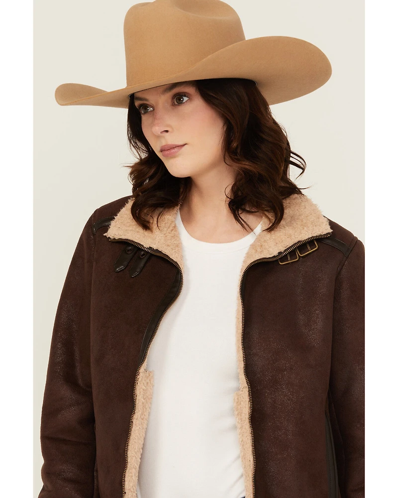 Shyanne Women's Shearling Lined Faux Suede Jacket