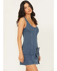 Show Me Your Mumu Women's Bridgeport Sleeveless Bow Denim Mini Dress