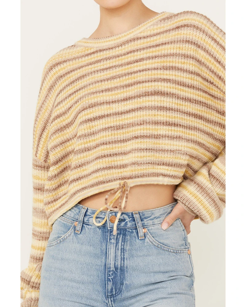 Revel Women's Striped Cinched Bottom Sweater