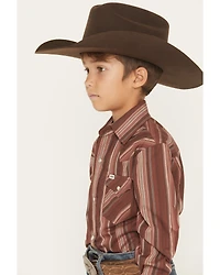 Ely Walker Boys' Striped Long Sleeve Pearl Snap Western Shirt