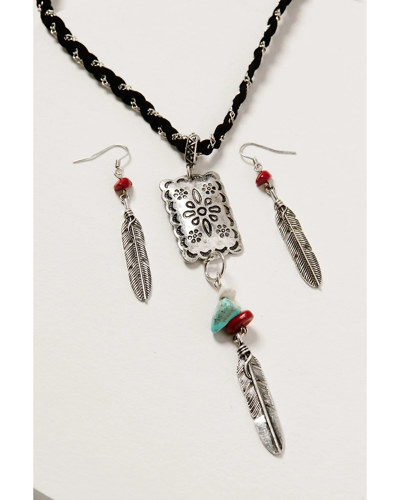 Shyanne Women's Wild Soul Feather Jewelry Set - 2 Piece