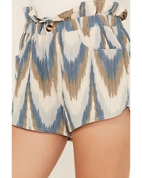 Shyanne Women's Ikat Print Paperbag Shorts