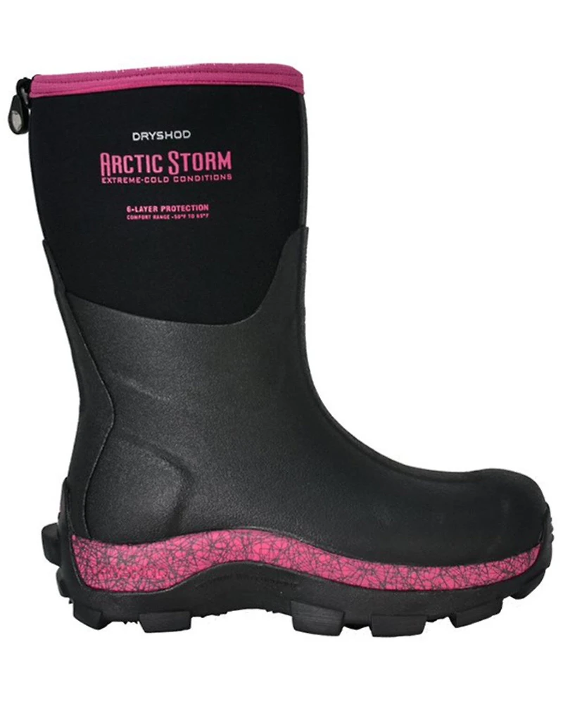 Dryshod Women's Pink Mid Arctic Storm Work Boots