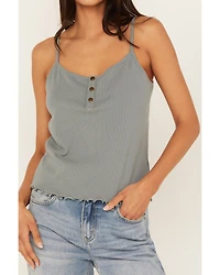 Cleo + Wolf Women's Rib Knit Henley Tank