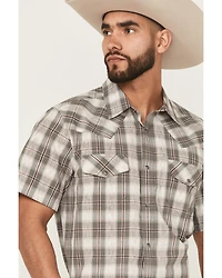 Gibson Trading Co Men's Starlink Plaid Print Short Sleeve Snap Western Shirt