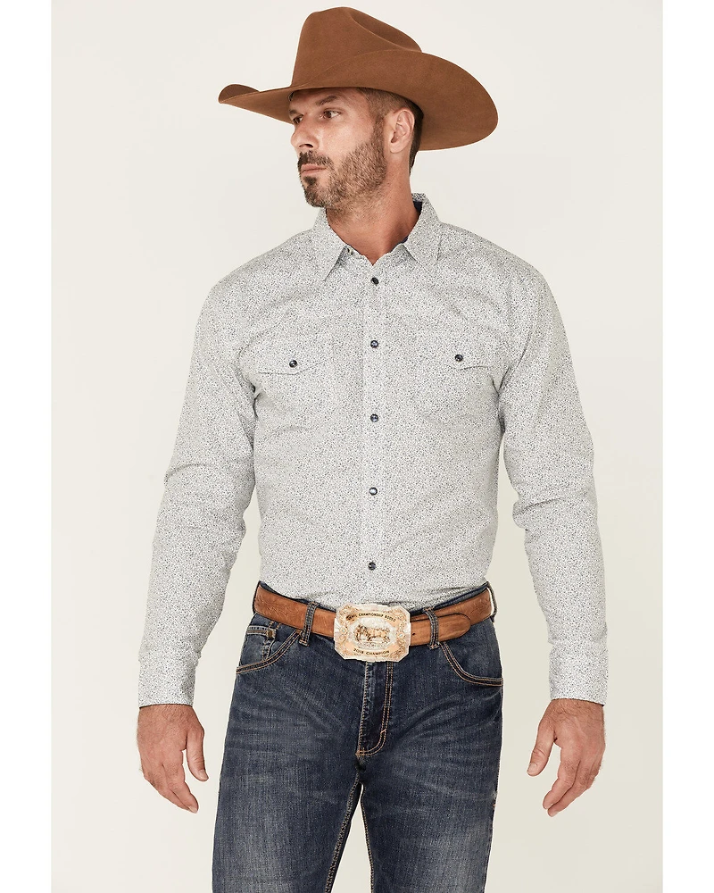 Moonshine Spirit Men's Route 95 Mini Floral Print Long Sleeve Snap Western Shirt