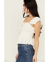 Shyanne Women's Flutter Sleeve Smocked Tank