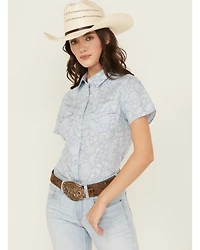 Wrangler Retro Women's Boot Barn Exclusive Paisley Print Short Sleeve Pearl Snap Western Shirt