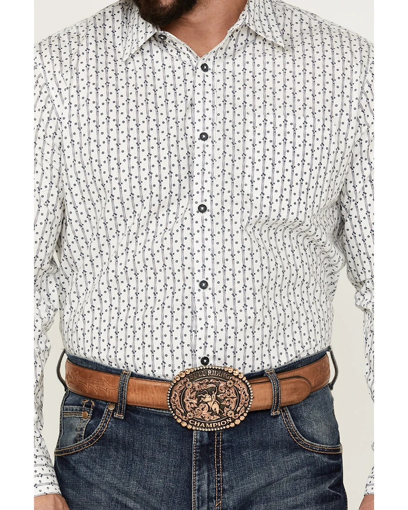 Gibson Trading Co Men's Flower Power Floral Print Long Sleeve Button-Down Western Shirt