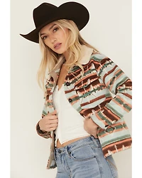 Rock & Roll Denim Women's Southwestern Print Sherpa Jacket