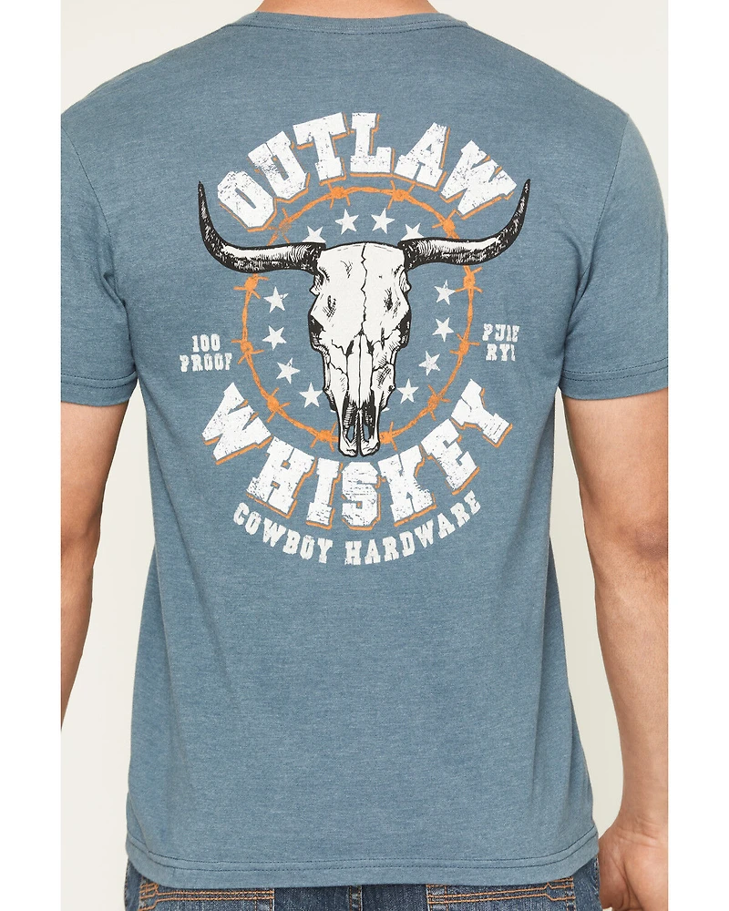 Cowboy Hardware Men's Outlaw Whiskey Short Sleeve Graphic T-Shirt