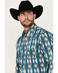Wrangler Men's Checotah Long Sleeve Pearl Snap Western Shirt