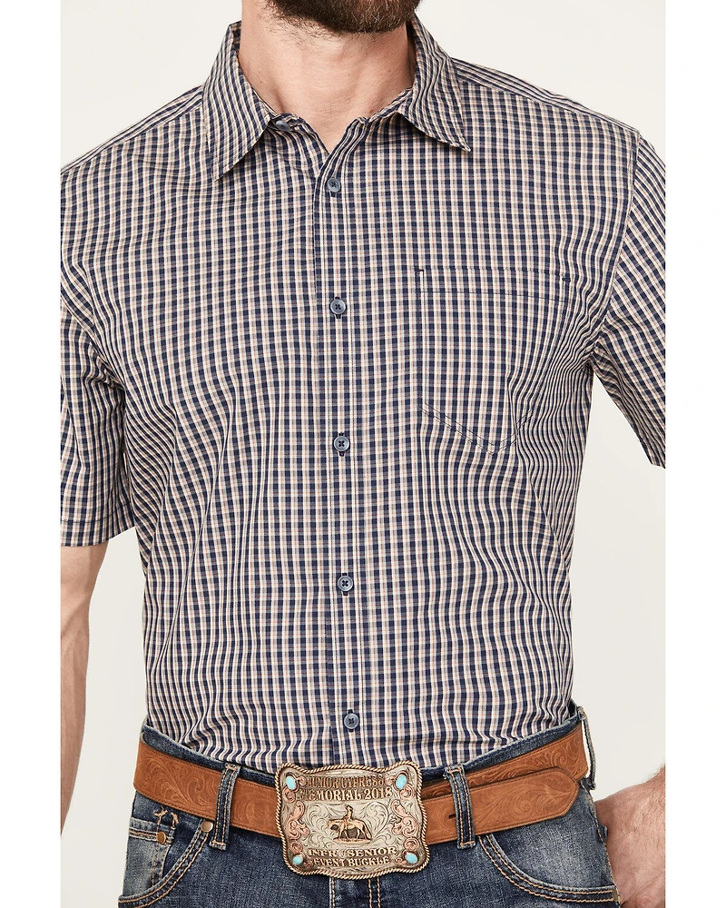 Gibson Men's Tempe Small Plaid Print Short Sleeve Button-Down Western Shirt