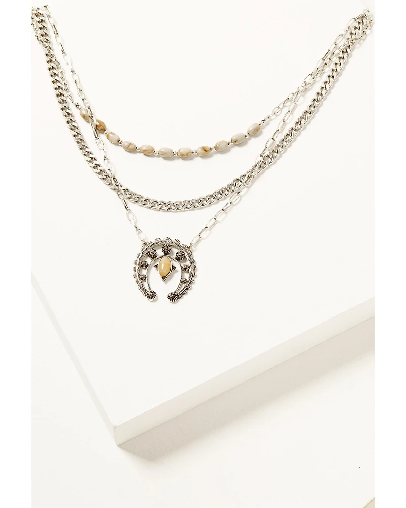 Shyanne Women's Squash Blossom Layered Statement Necklace