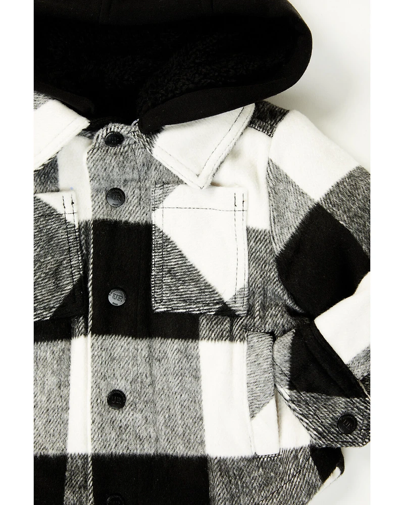 Urban Republic Infant Boys' Plaid Print Snap Hooded Jacket