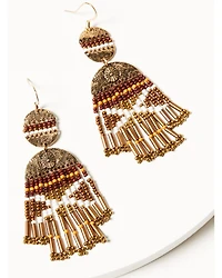 Shyanne Women's Summer Moon Antique Seed Bead Earrings
