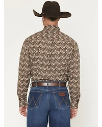 George Strait by Wrangler Men's Paisley Print Long Sleeve Button-Down Stretch Western Shirt