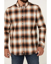 Cody James Men's Hombre Plaid Print Long Sleeve Button-Down Stretch Western Shirt - Tall