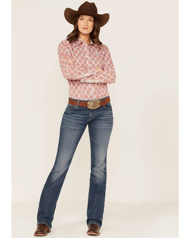 Cinch Women's Paisley Print Long Sleeve Button Down Core Shirt