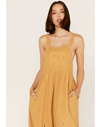 Cleo + Wolf Women's Textured Paisley Eyelet Lace Overall Maxi Dress