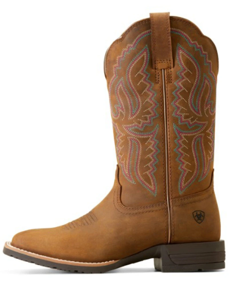 Ariat Women's Hybrid Ranchwork Distressed Western Boots - Broad Square Toe