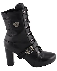 Milwaukee Leather Women's Block Heel Lace Front Boots - Round Toe