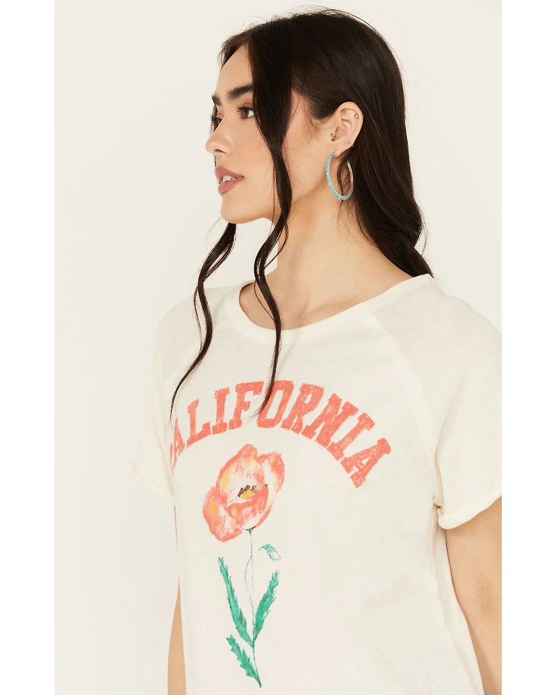 Free People Women's California State Flower Short Sleeve Graphic Tee