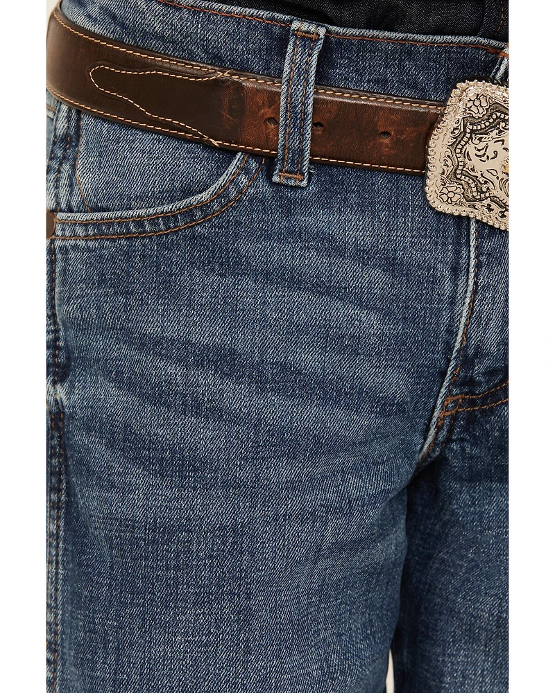 Wrangler Retro Boys' Medium Wash Relaxed Bootcut Stretch Denim Jeans