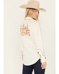 Rockmount Ranchwear Women's Embroidered Scenic Long Sleeve Pearl Snap Western Shirt