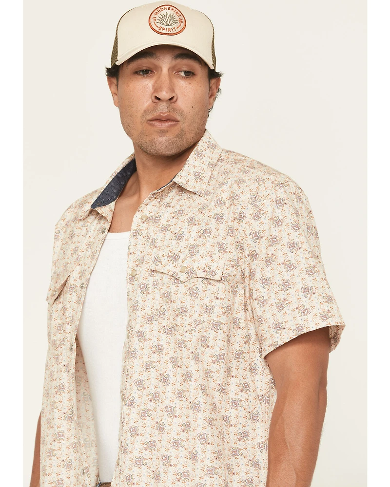 Moonshine Spirit Men's Block Party Floral Print Short Sleeve