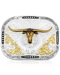 Montana Silversmiths Class Act Two Tone Belt Buckle with Longhorn