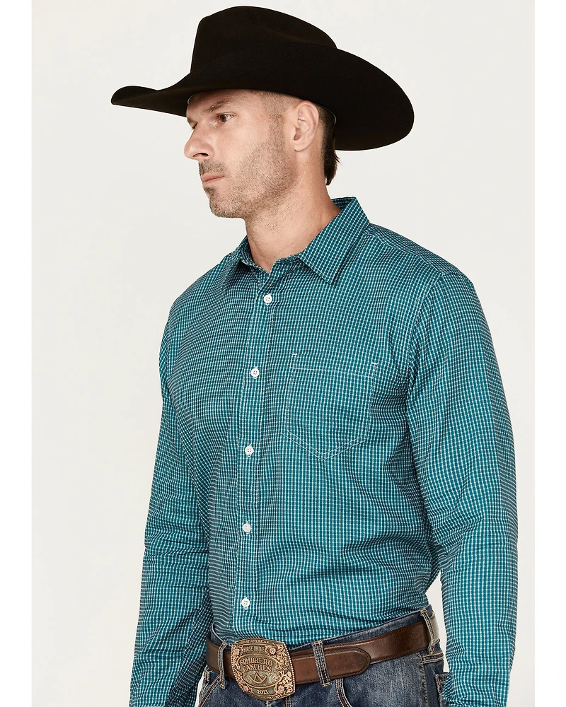 Gibson Trading Co Men's Checkered Print Long Sleeve Button-Down Western Shirt