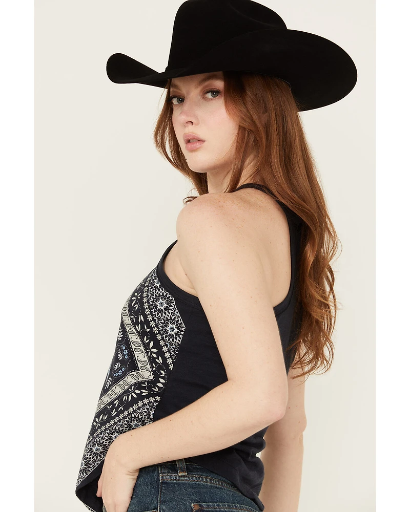 Shyanne Women's Bandana Print Halter Graphic Tank