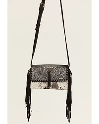 Shyanne Women's Cassidy Hair-On Tooled Leather Crossbody