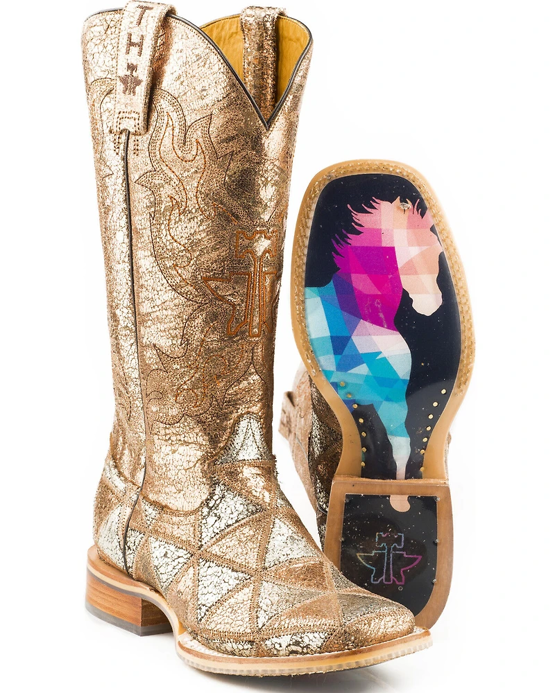 Tin Haul Women's Mish & Mash Geometric Steed Western Boots - Broad Square Toe