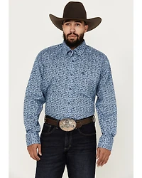 George Strait by Wrangler Men's Paisley Print Long Sleeve Button-Down Western Shirt