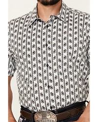 Gibson Trading Co Talking Stick Vertical Striped Print Short Sleeve Button-Down Western Shirt