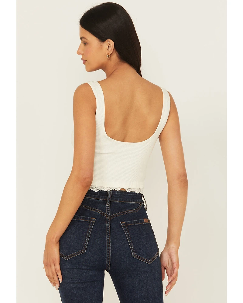 Fornia Women's Lace Trim Tank Top