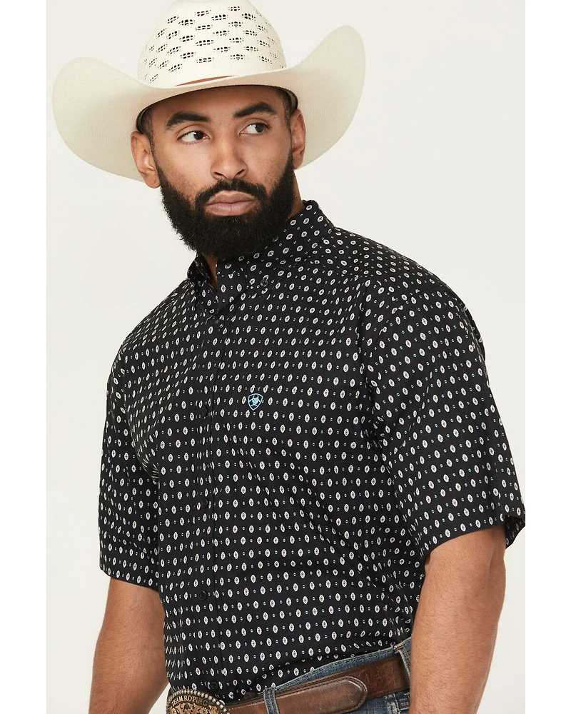 Ariat Men's Steele Geo Print Short Sleeve Button-Down Western Shirt