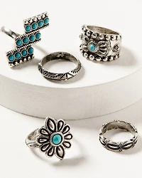 Shyanne Women's Desert Charm Concho Ring Set - 5-Piece